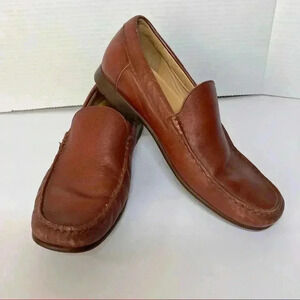 MEPHISTO  Leather Slip On Loafers Mens Sz 10 Brandy Moc. Toes Cool Air Comfort